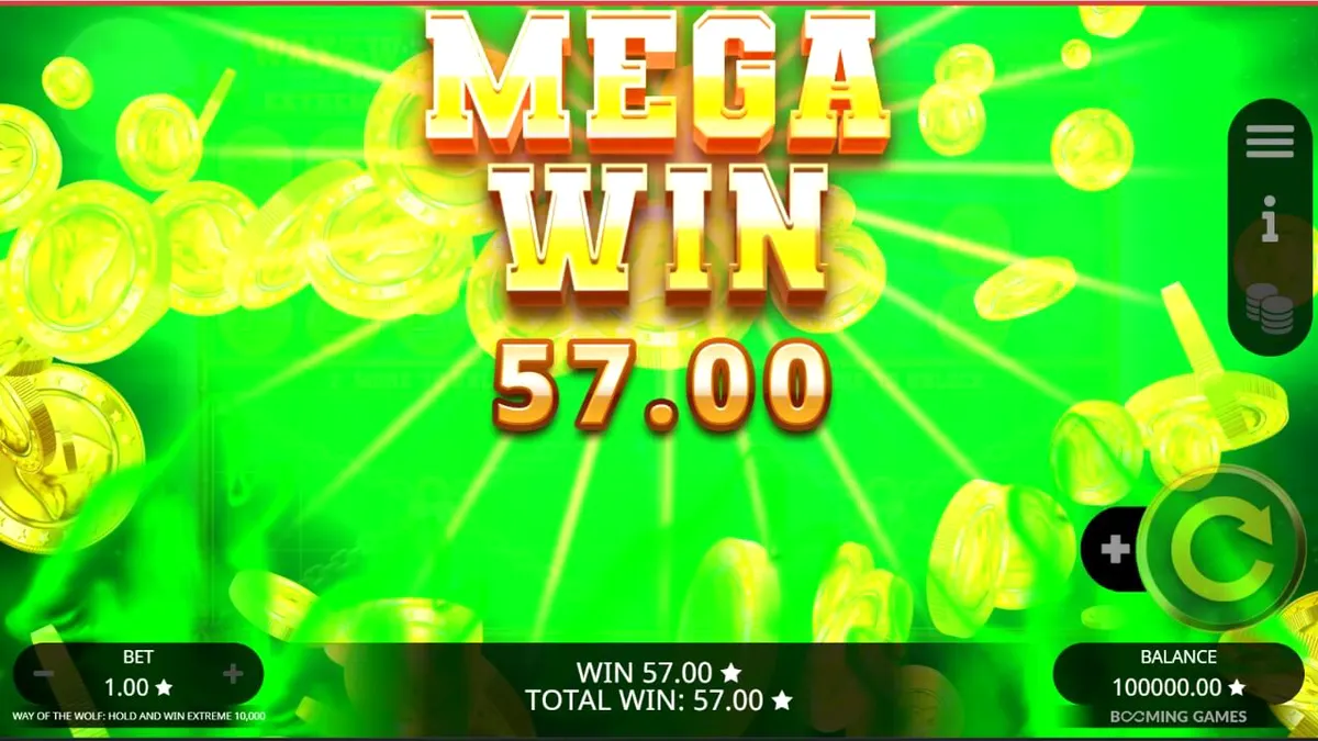 Cenário noturno e sombrio da floresta no slot Way of the Wolf Hold and Win Extreme 10,000